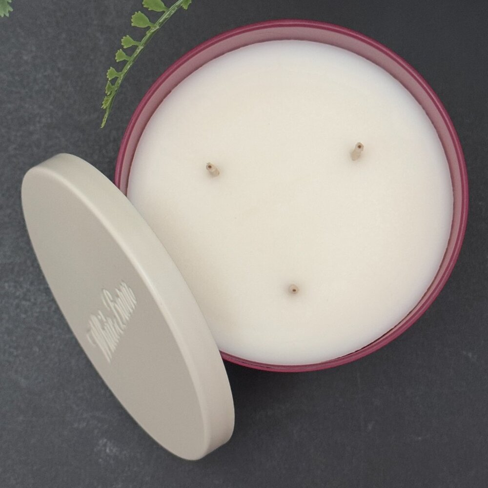 BBW Cranberry & Pomegranate White Barn Bath & Body Works 3 Wick Candle - Picture 6 of 10